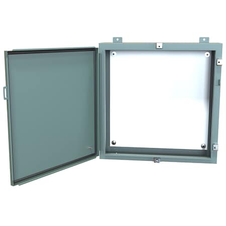 N4 Wallmount Enclosure With Panel, 24 X 24 X 6, Steel/Gray